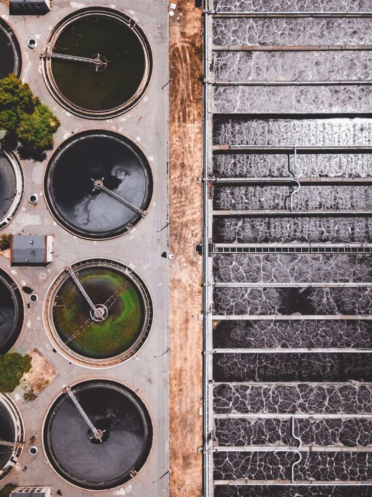 Sewage Treatment Plant Aerial View