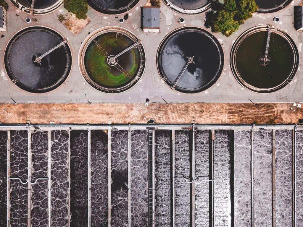 Sewage Treatment Plant Aerial View